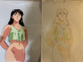 Crimson Wolf Large Cel and Production Sketch 2 AU105 - Animation Legends