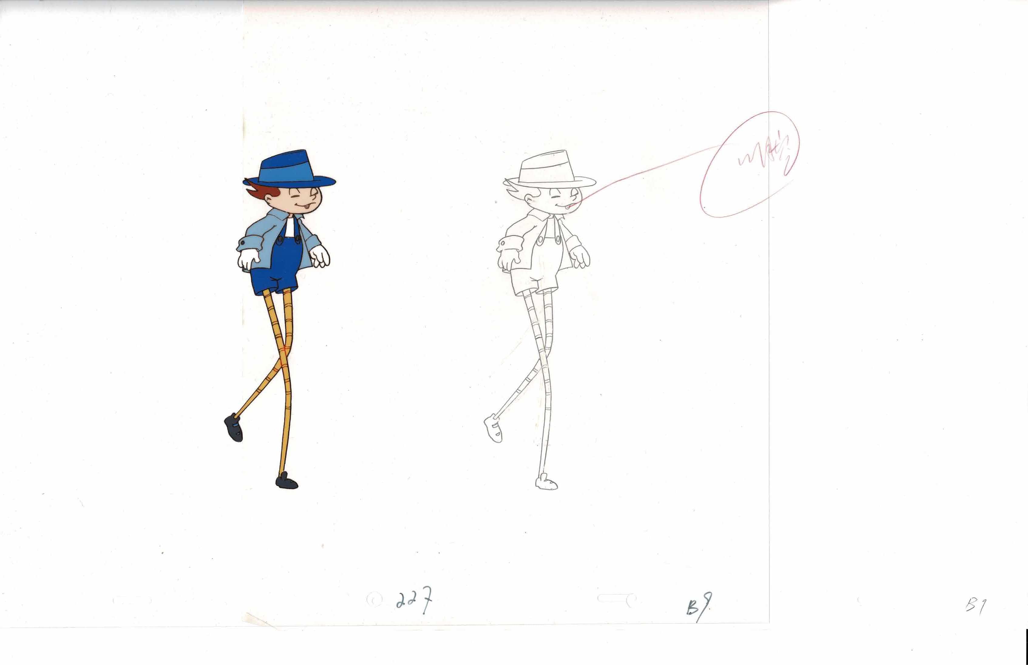 Gadget Boy Cel and Production Sketch EX2222 - Animation Legends