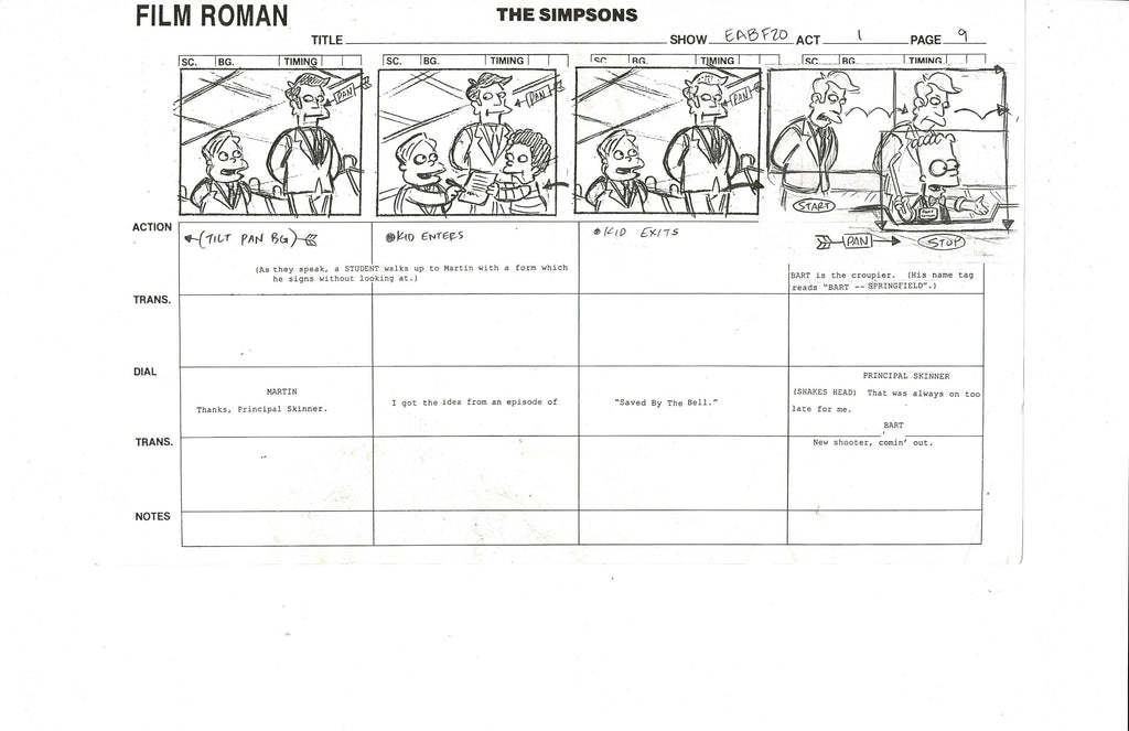 The Simpsons storyboard copy EX3831 - Animation Legends