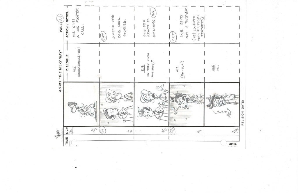 Ace Ventura storyboard sketch EX4345 - Animation Legends