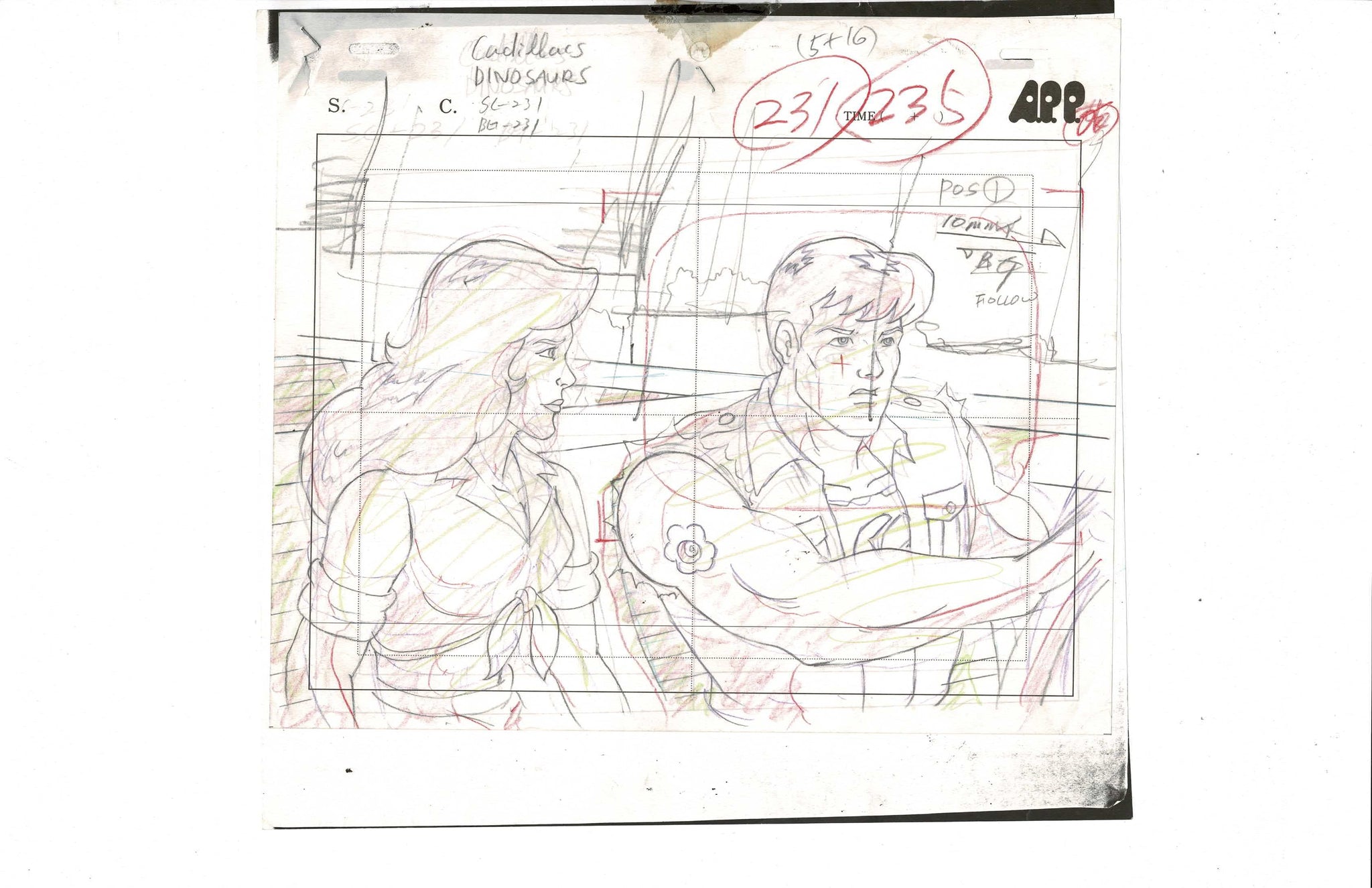 Cadilacs and Dinosaurs sketch EX5504 - Animation Legends