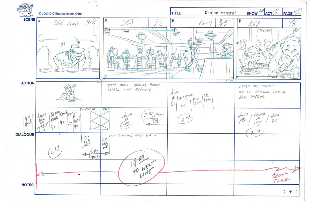 Dennis the Menace storyboard sketch EX5635 - Animation Legends