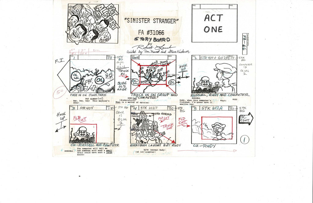 Fat Albert sketch storyboard EX6254 - Animation Legends