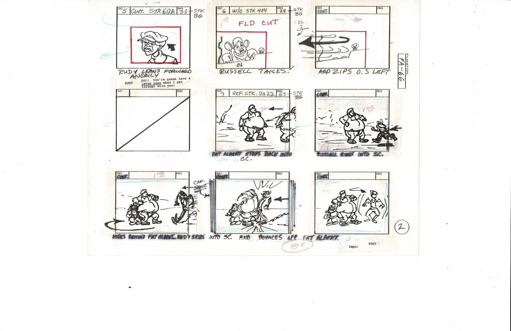 Fat Albert sketch storyboard EX6255 - Animation Legends