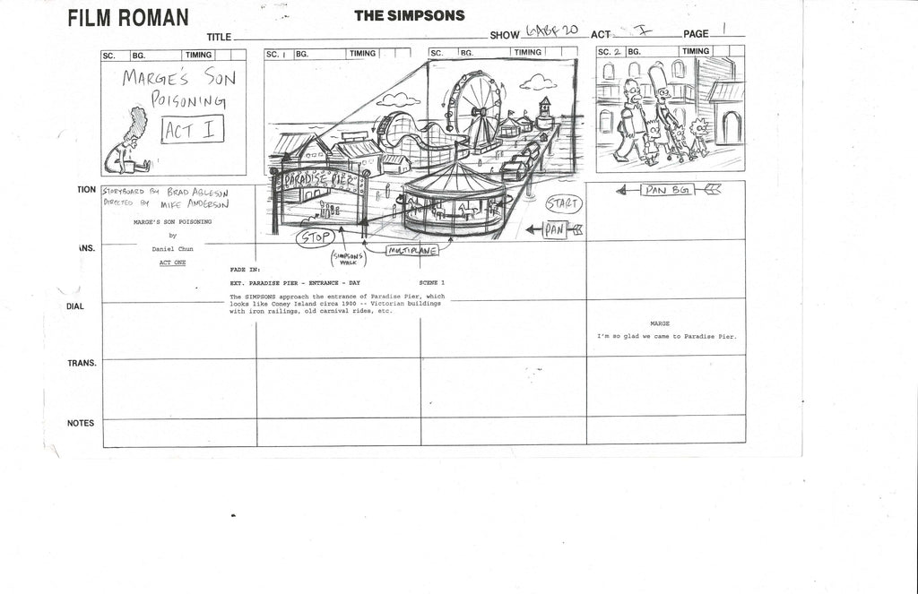 The Simpsons Storyboard Not Handrawn EX6279 - Animation Legends