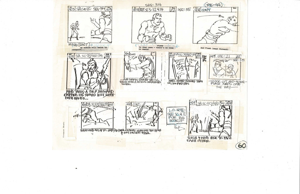 Flash Gordon storyboard not handrawn EX7357 - Animation Legends