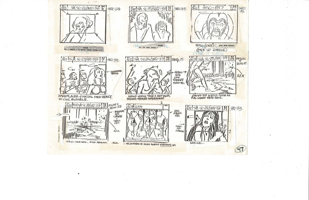 Flash Gordon storyboard not handrawn EX7358 - Animation Legends