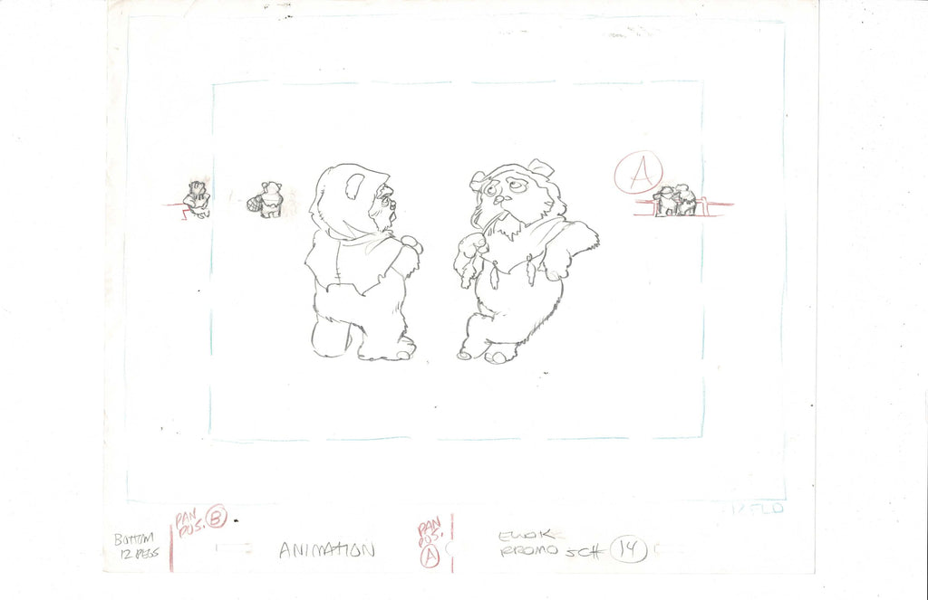 Star Wars: Ewoks sketch EX7597 - Animation Legends